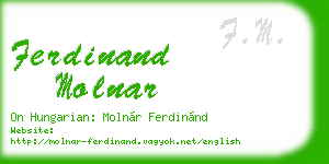 ferdinand molnar business card