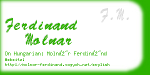 ferdinand molnar business card